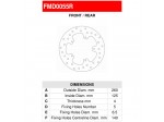 Δισκόπλακα Εμπρός / Πίσω Piaggio Carnaby 300 / 250 / 200 / 125 FMD0055R Ferodo